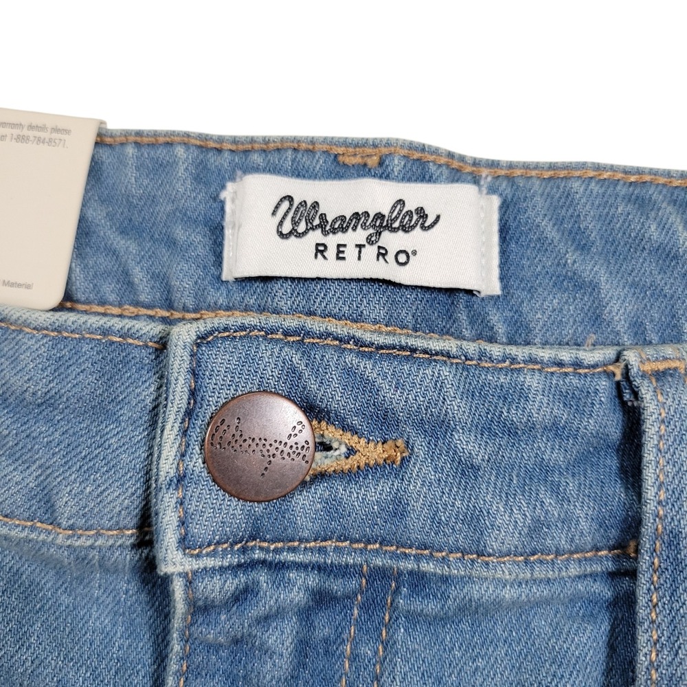 Wrangler Retro Bailey Trouser Women 33x34 Blue Denim High Rise Flare Leg Western - Picture 3 of 10